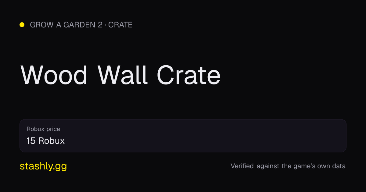 Wood Wall Crate — verified figures from Stashly