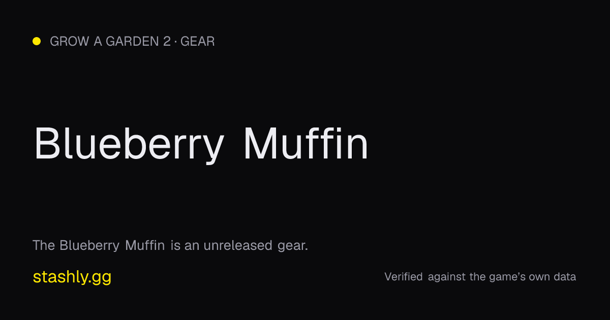 Blueberry Muffin — verified figures from Stashly