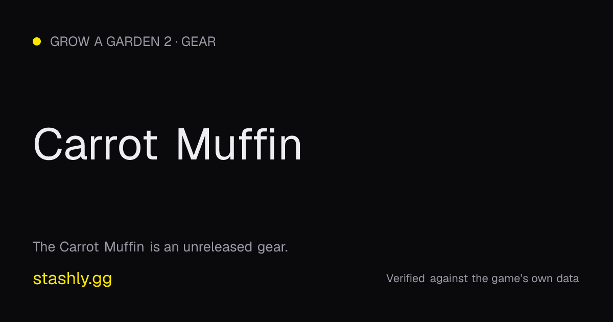 Carrot Muffin — verified figures from Stashly