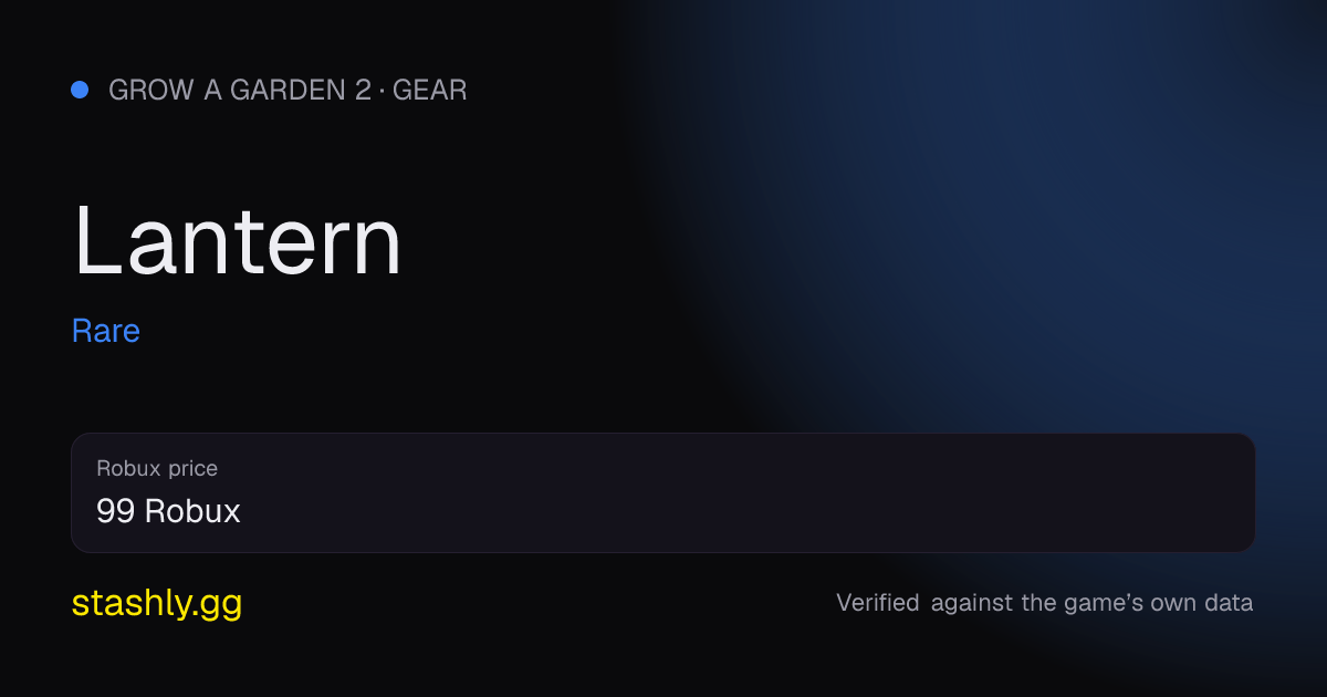 Lantern — verified figures from Stashly