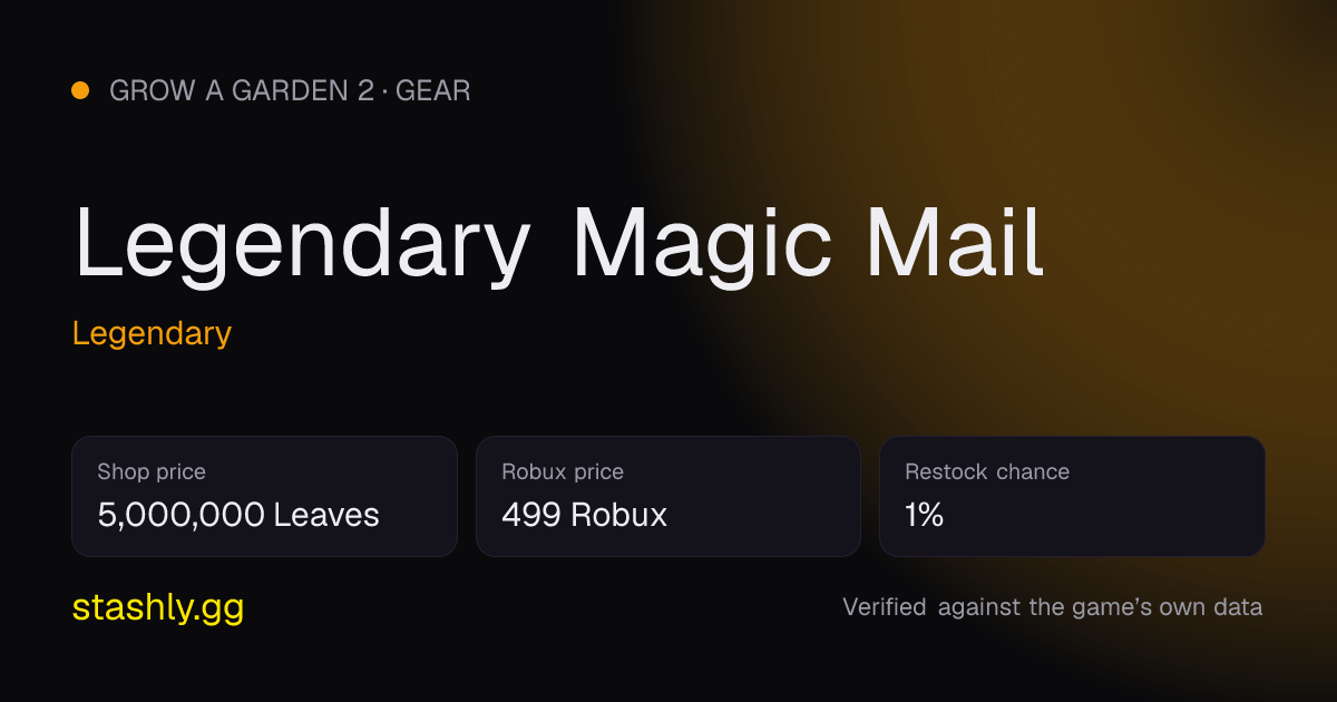 Legendary Magic Mail — verified figures from Stashly