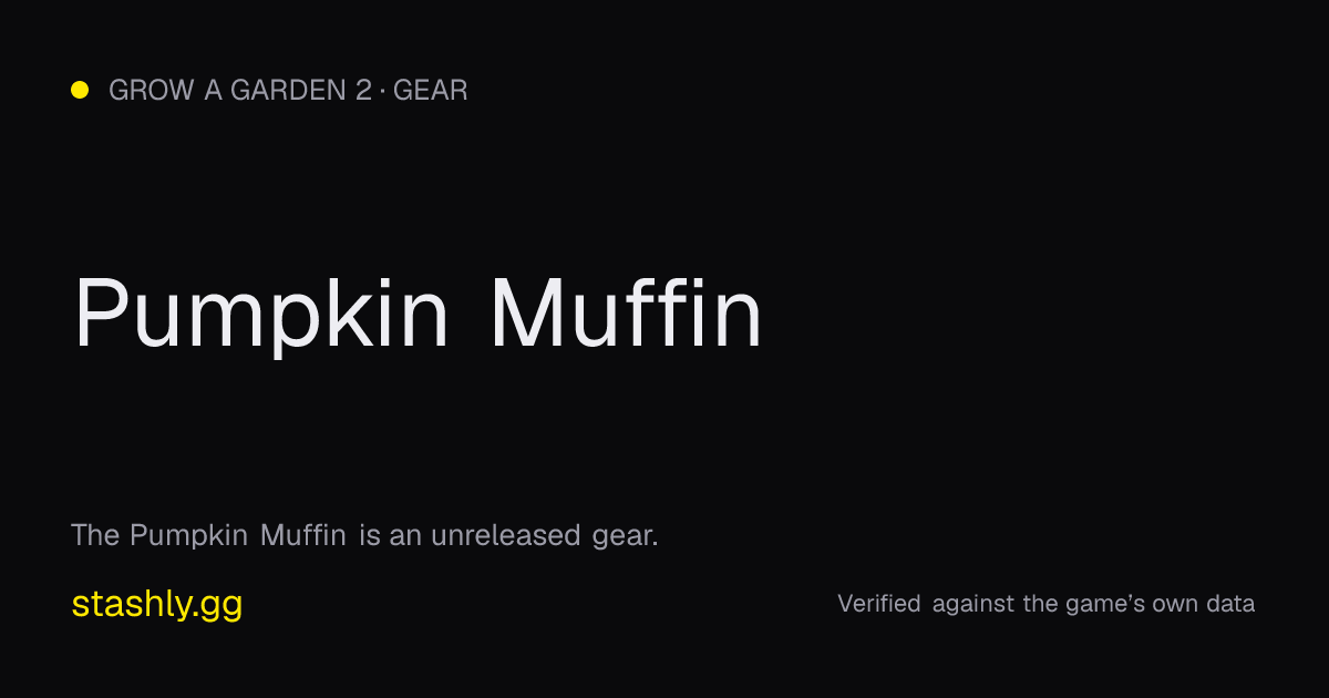 Pumpkin Muffin — verified figures from Stashly