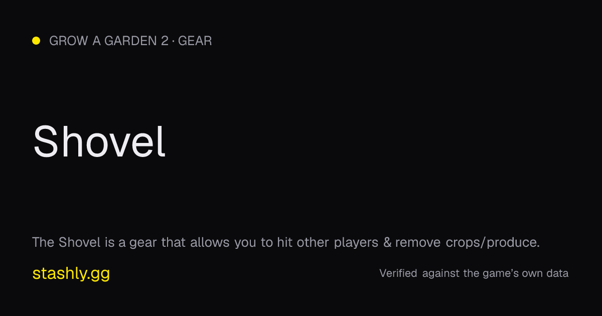 Shovel — verified figures from Stashly