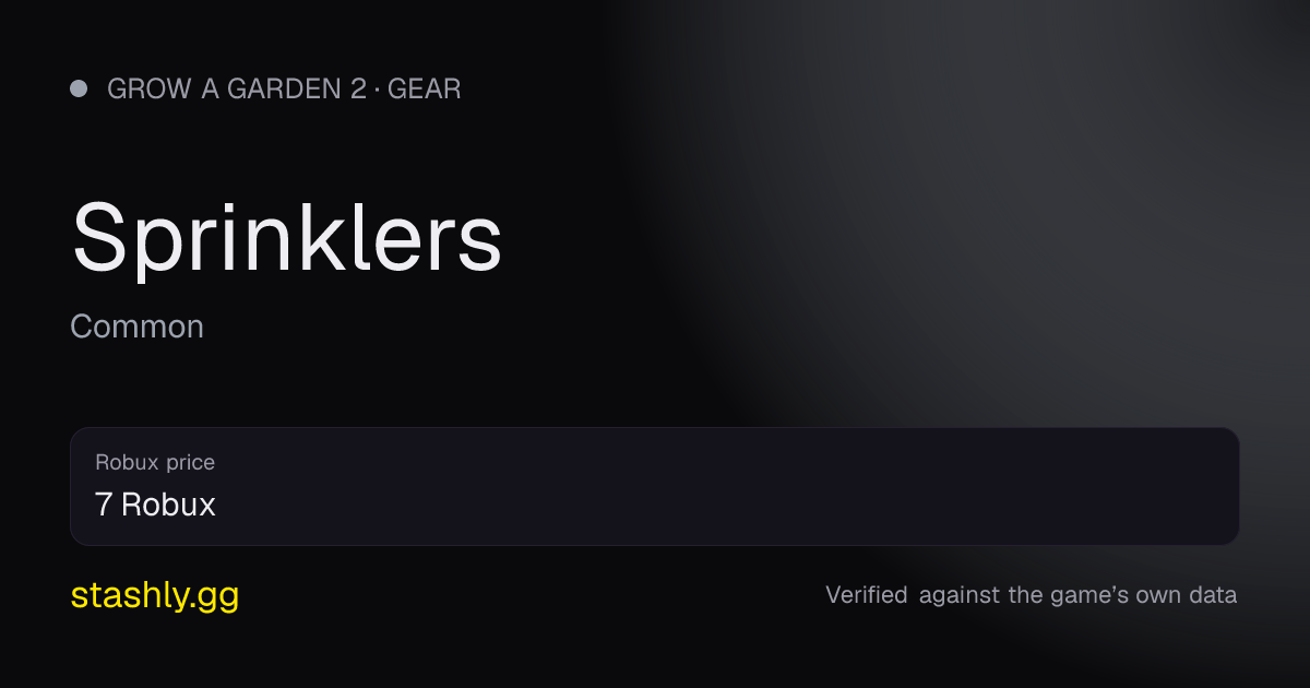 Sprinklers — verified figures from Stashly