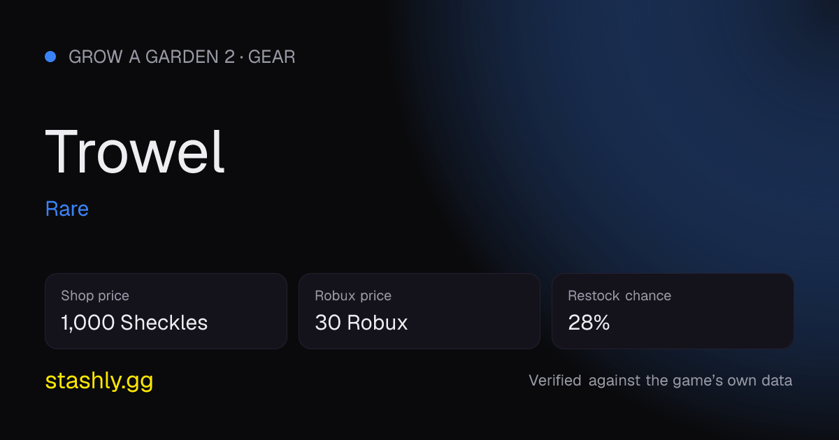 Trowel — verified figures from Stashly