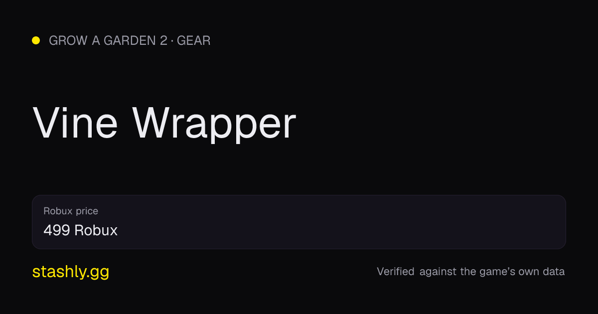 Vine Wrapper — verified figures from Stashly