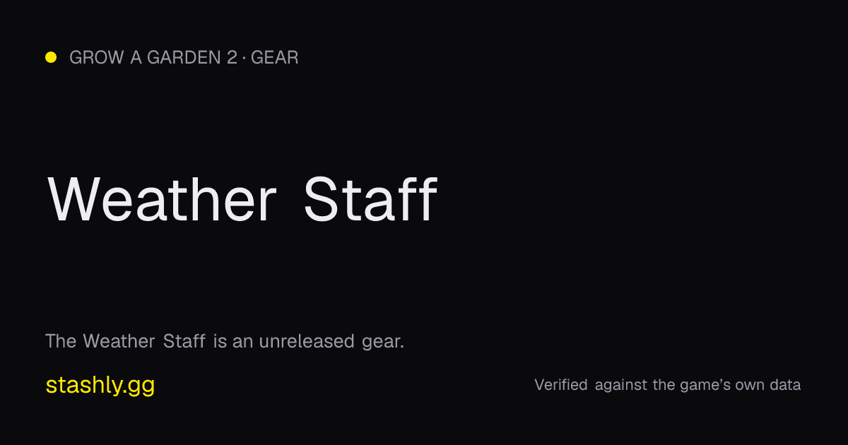 Weather Staff — verified figures from Stashly
