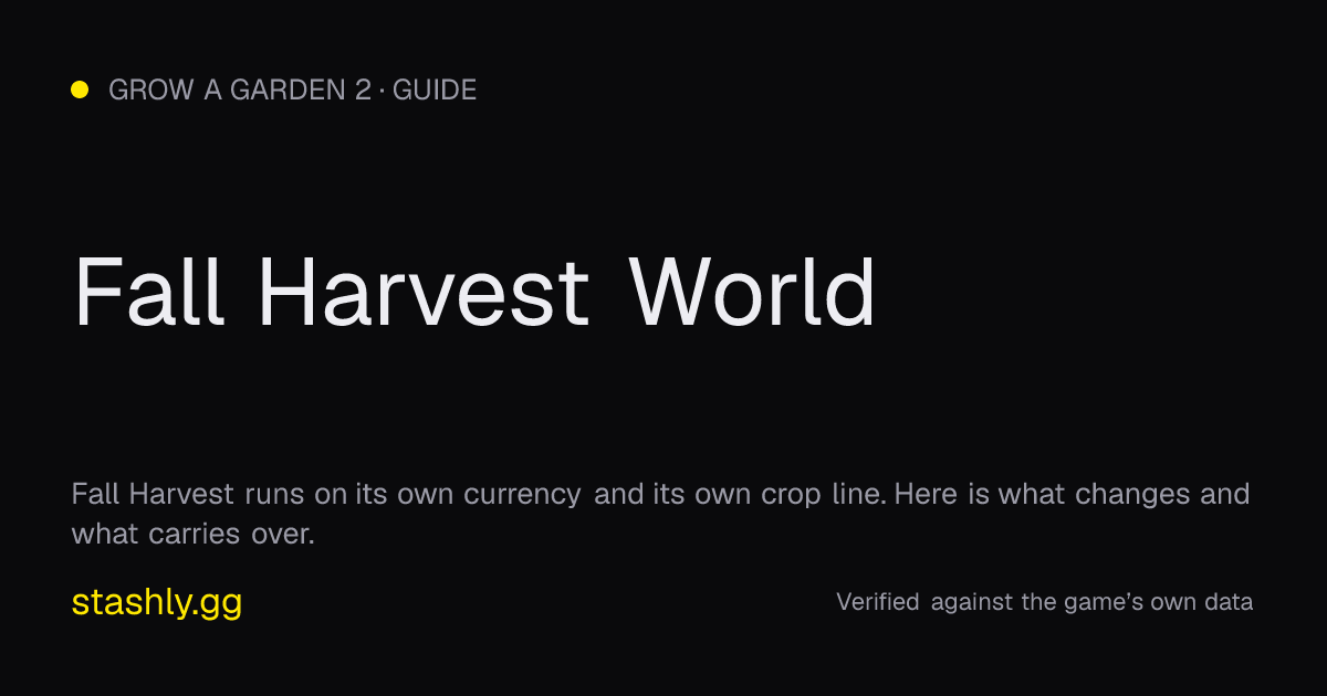Fall Harvest World — verified figures from Stashly