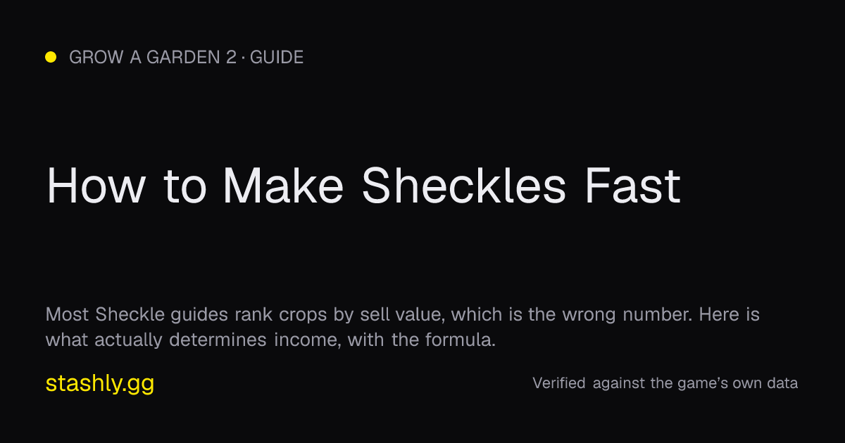 How to Make Sheckles Fast — verified figures from Stashly