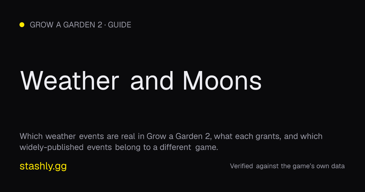 Weather and Moons — verified figures from Stashly