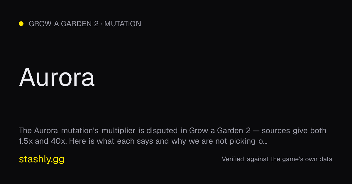Aurora — verified figures from Stashly