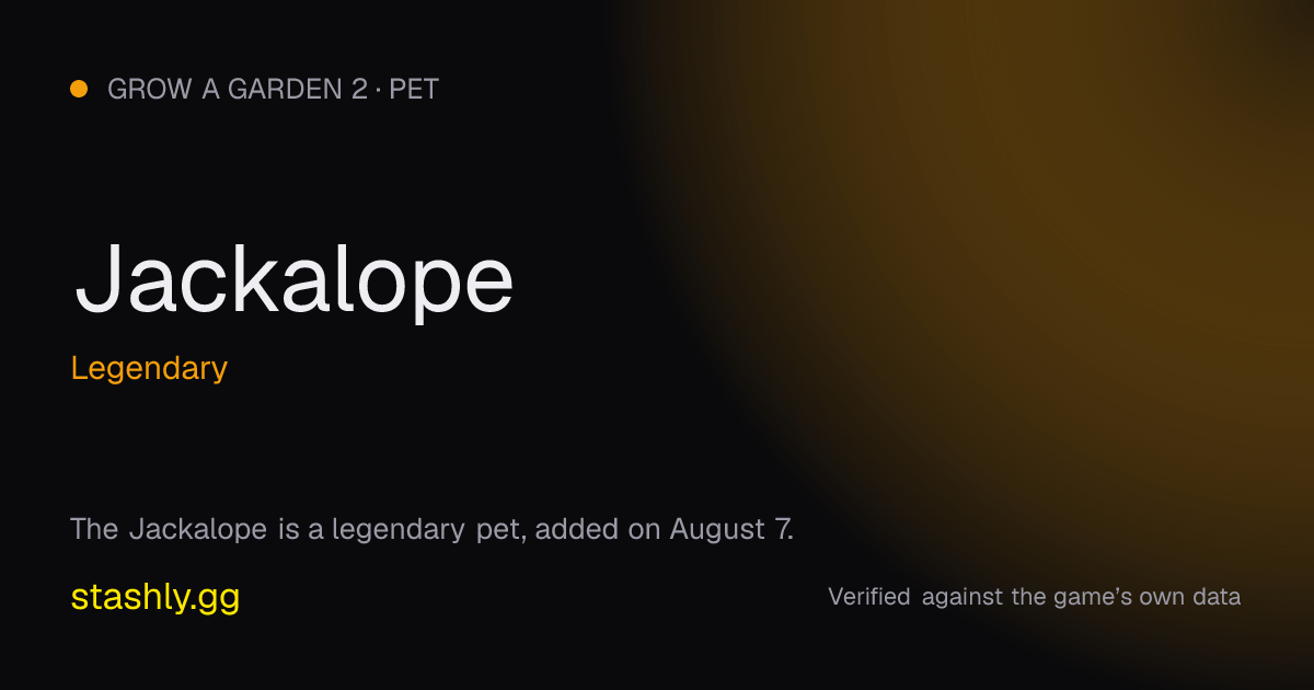 Jackalope — verified figures from Stashly
