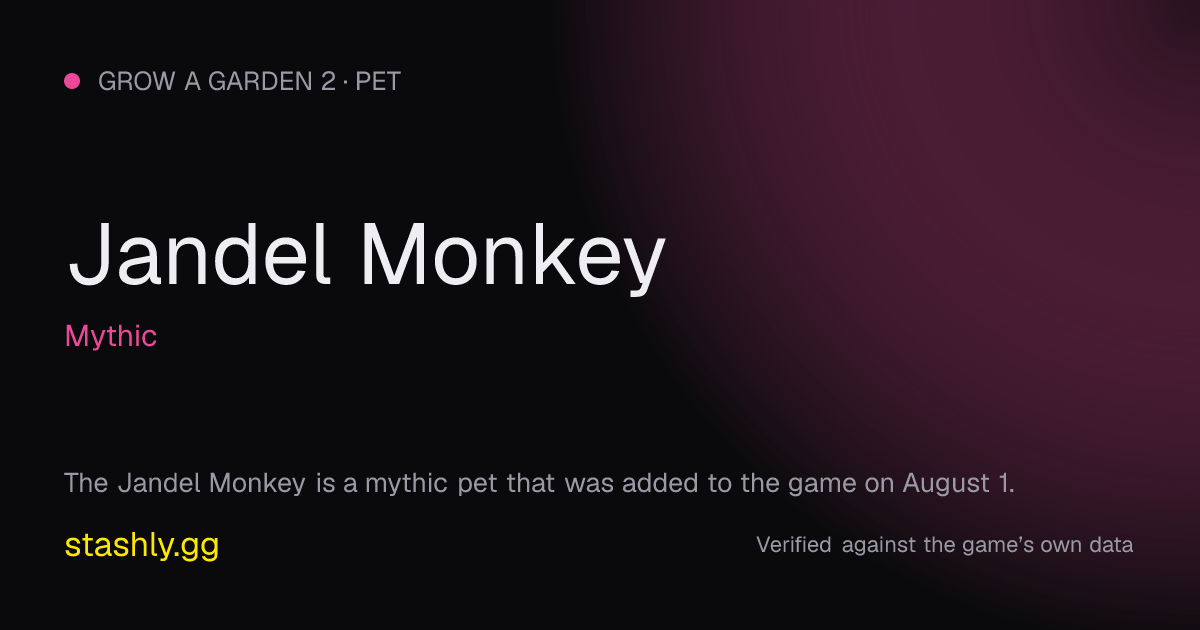 Jandel Monkey — verified figures from Stashly