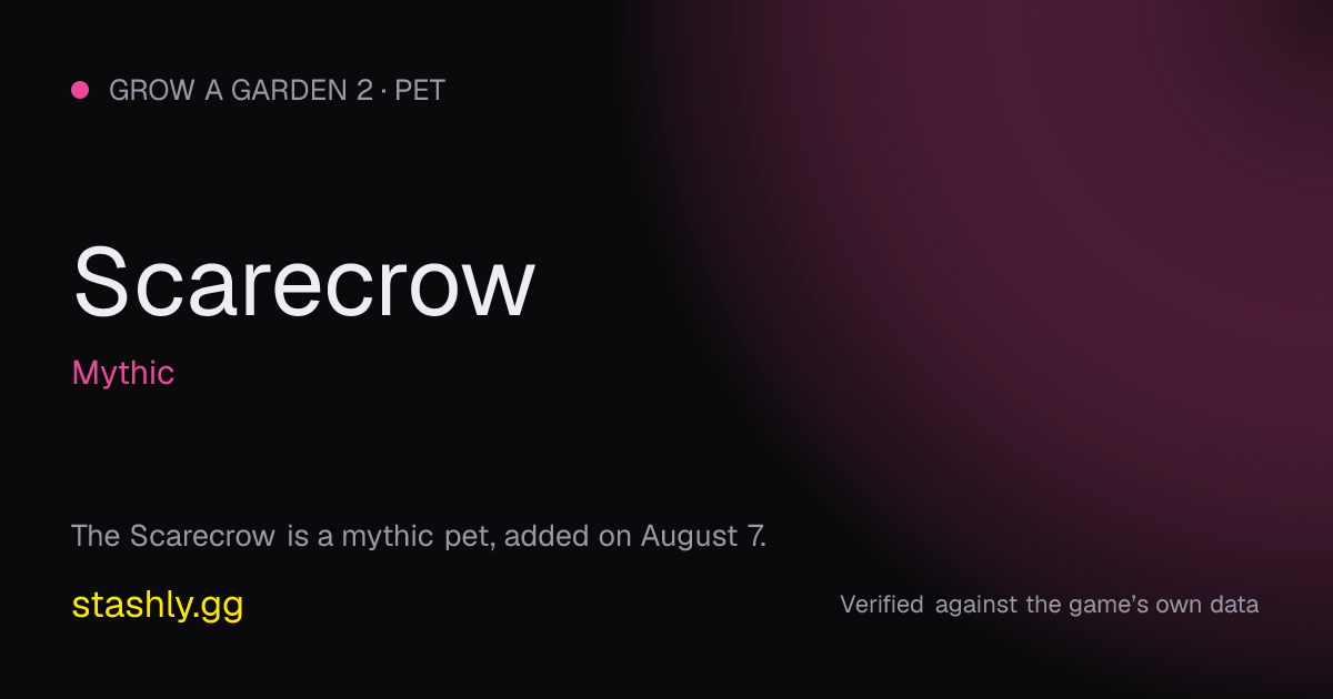 Scarecrow — verified figures from Stashly