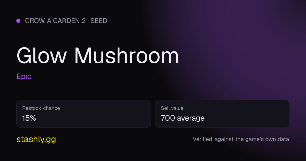 Glow Mushroom — verified figures from Stashly