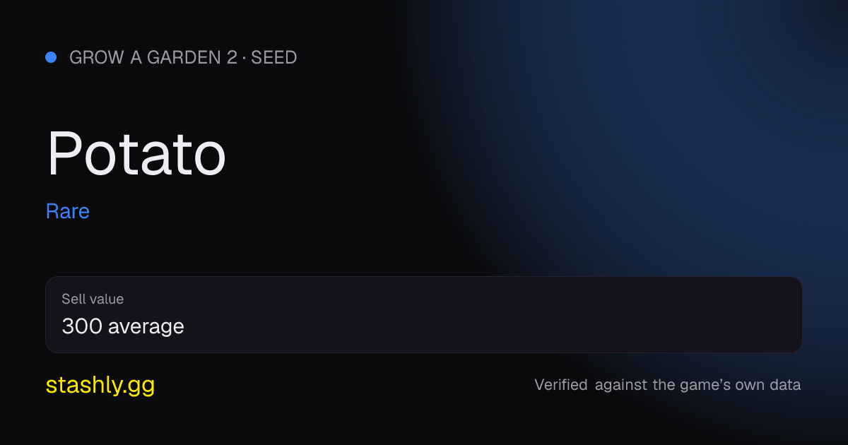 Potato — verified figures from Stashly