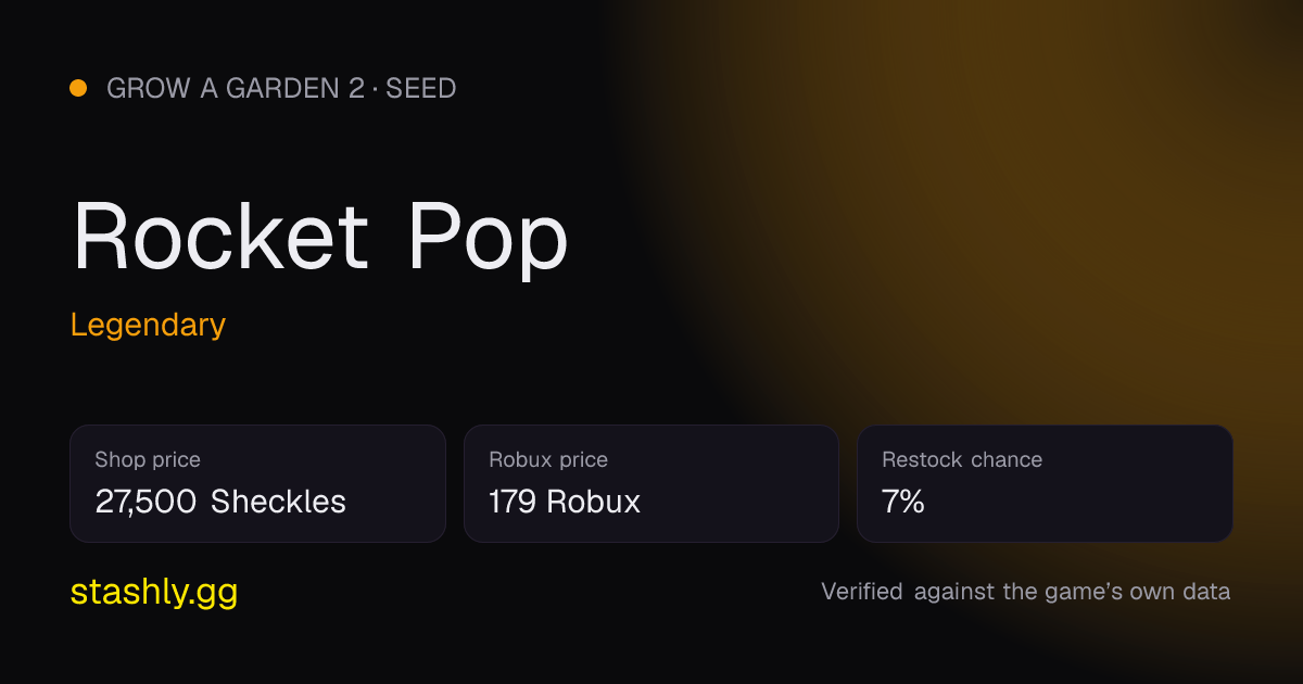 Rocket Pop — verified figures from Stashly