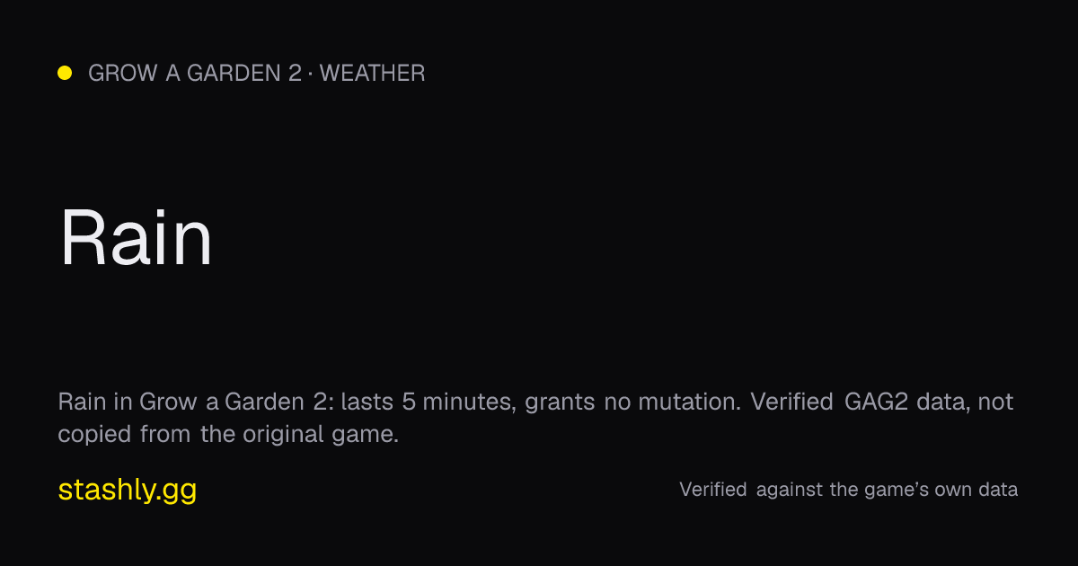 Rain — verified figures from Stashly