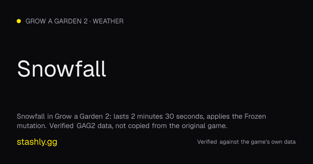 Snowfall — verified figures from Stashly