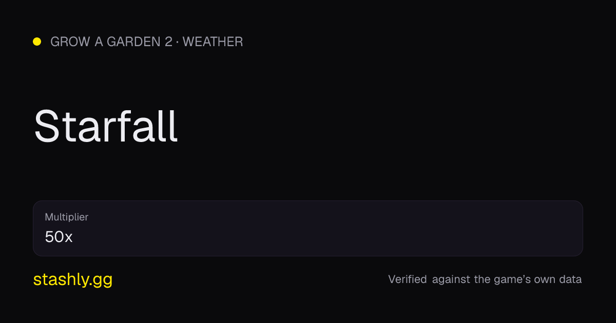 Starfall — verified figures from Stashly